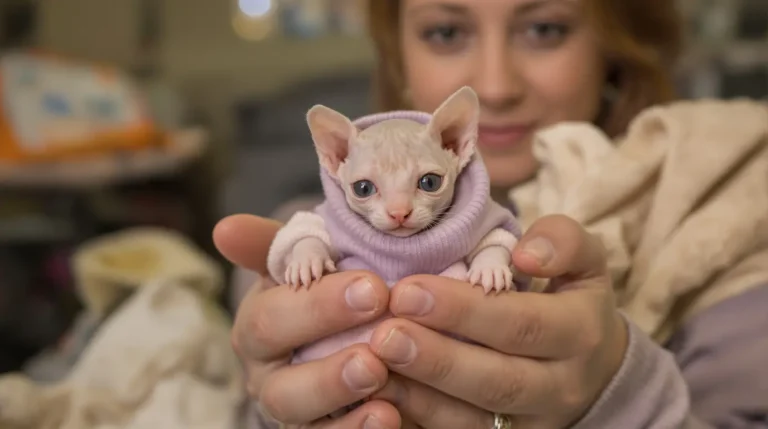 Ce chaton nu de refuge avait toujours froid : ses sauveteurs ont trouve une solution adorable